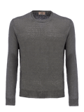 T-Shirt M/L for man 100% Capri linen dark grey t-shirt front