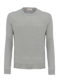 T-Shirt M/L for man 100% Capri linen light grey t-shirt front