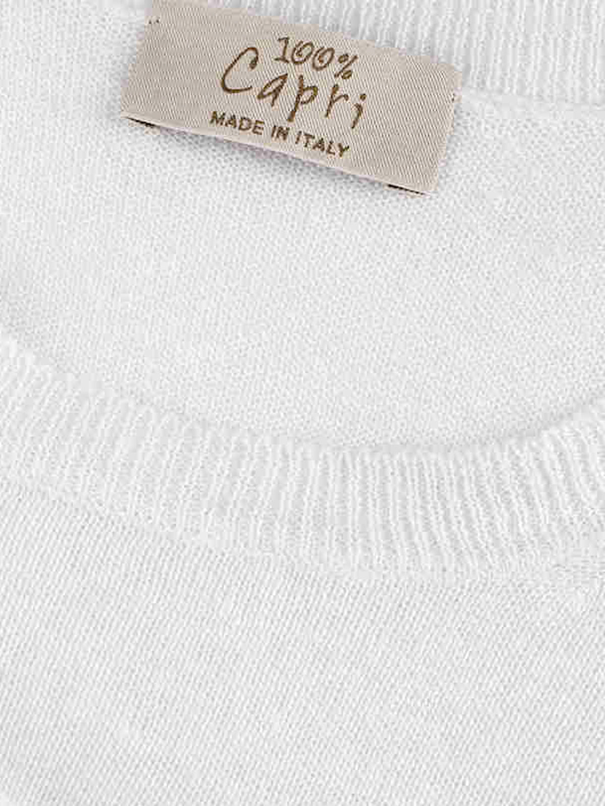 T-Shirt M/L for man 100% Capri linen white t-shirt detail