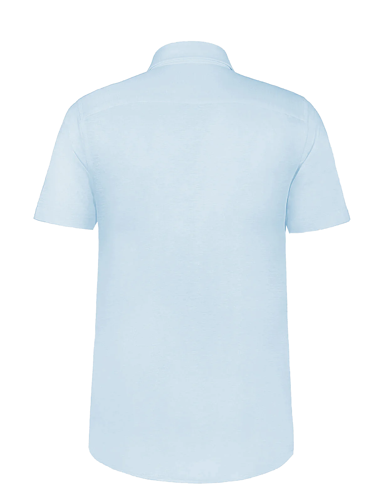 Camicia Short Sleeve 100% Capri aquamarine linen shirt back