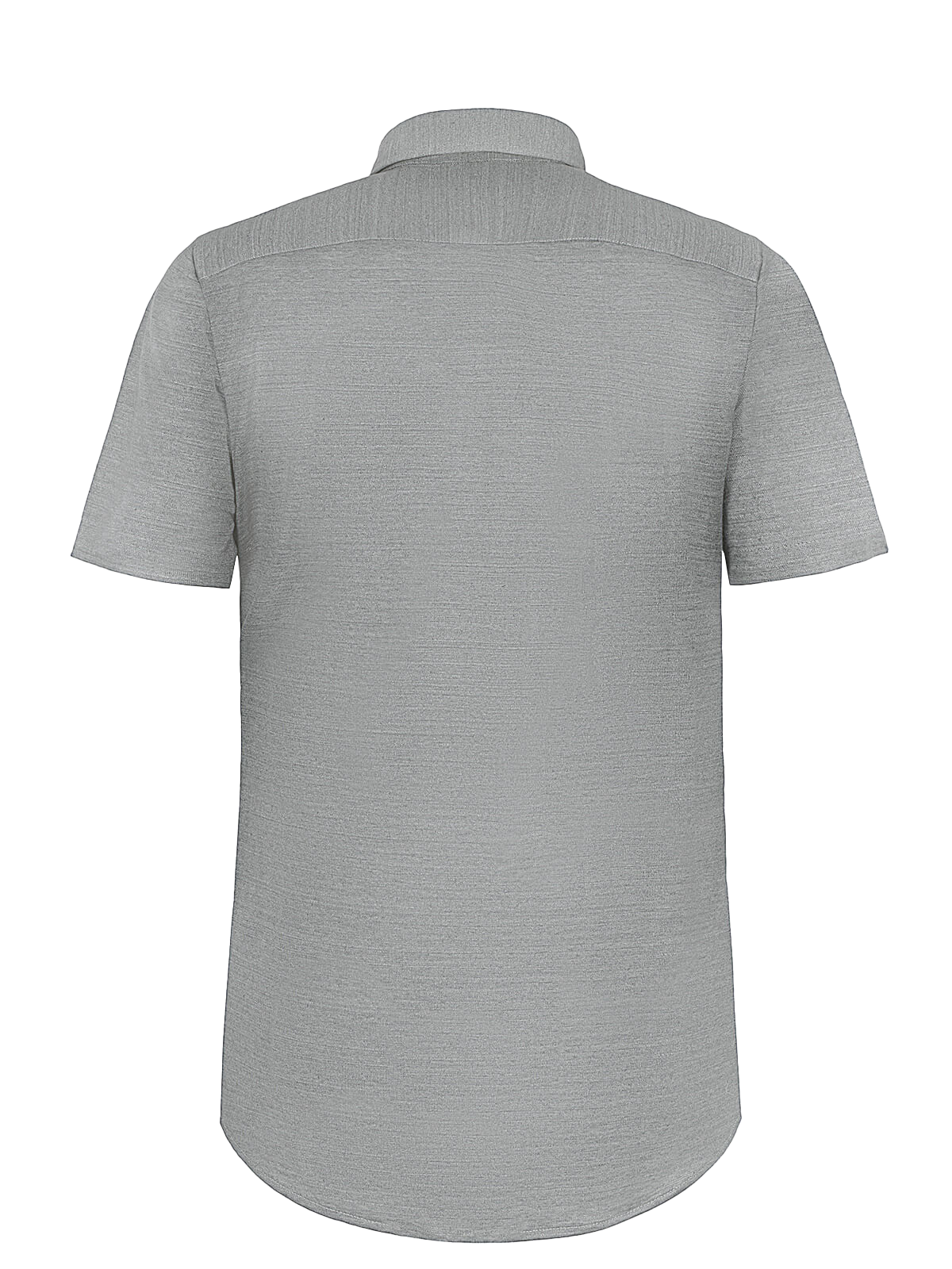 Camicia Short Sleeve 100% Capri light grey linen shirt back