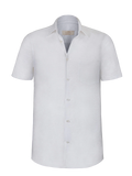 Camicia Short Sleeve 100% Capri white linen shirt front