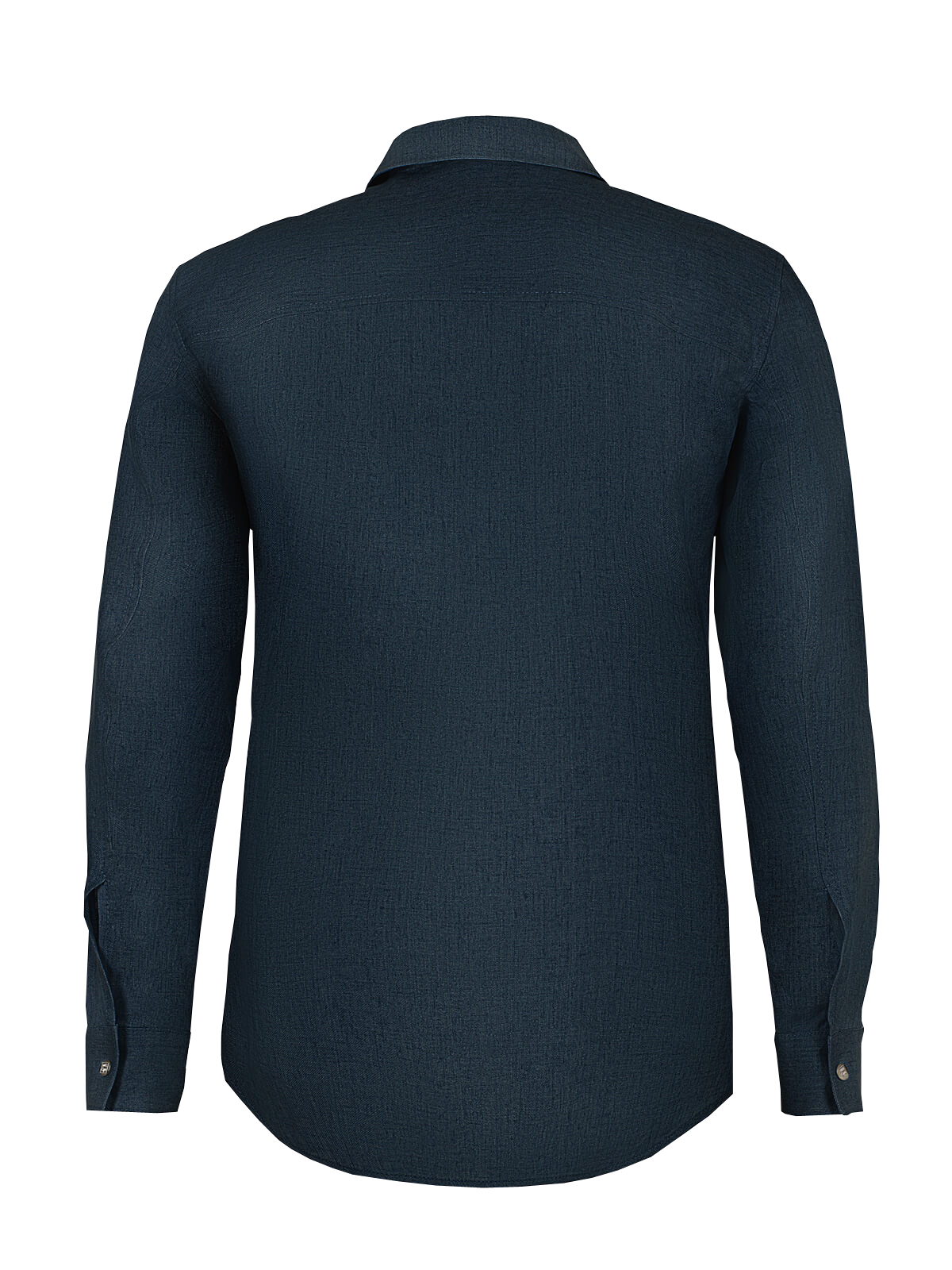 Camicia Zip Malta 100% Capri for man linen blue shirt back