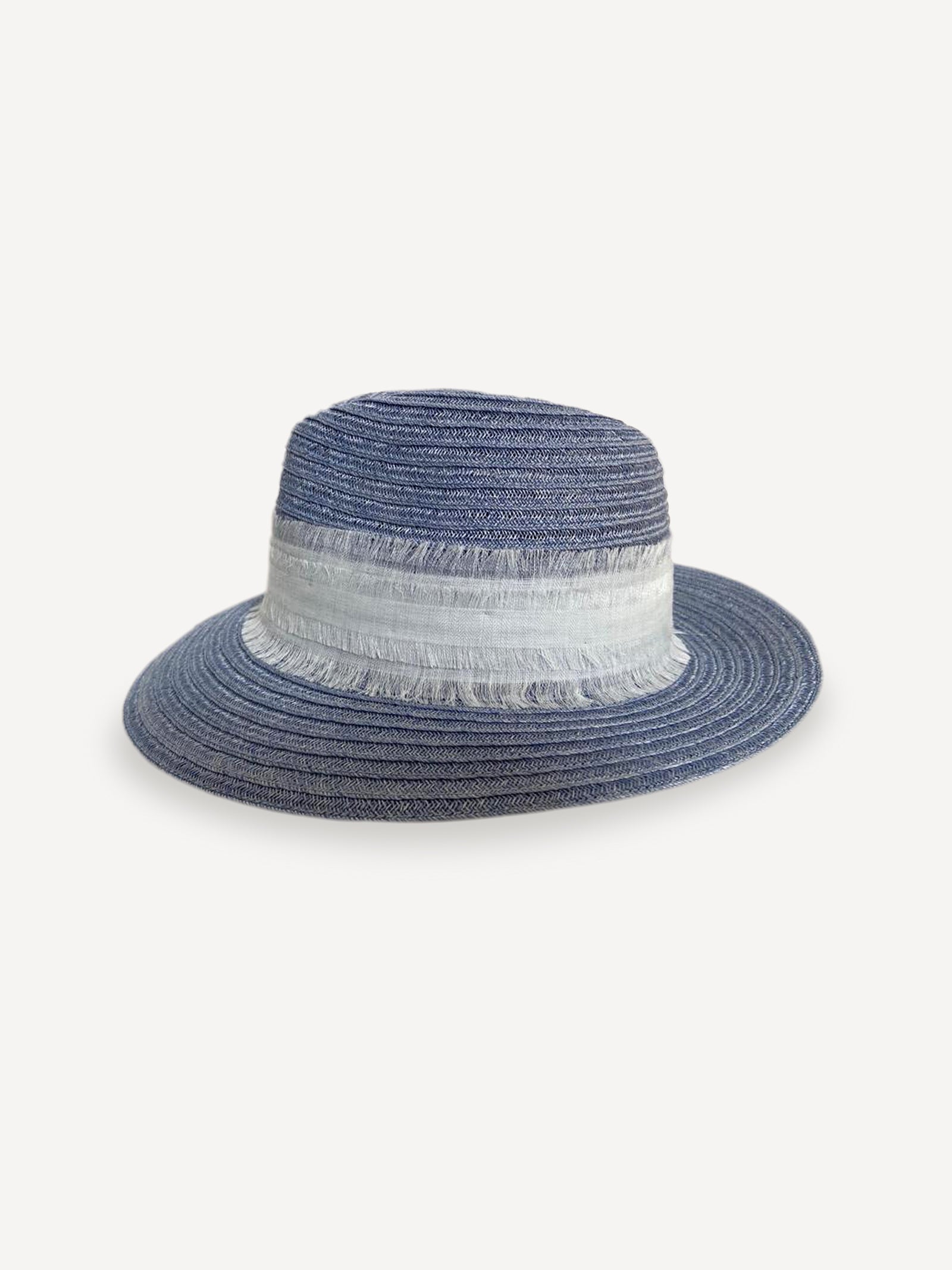 Capri Linen Hat for woman 100% Capri whiten and jeans hat detail