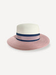 Capri Hat for woman 100% Capri straw white and pink hat