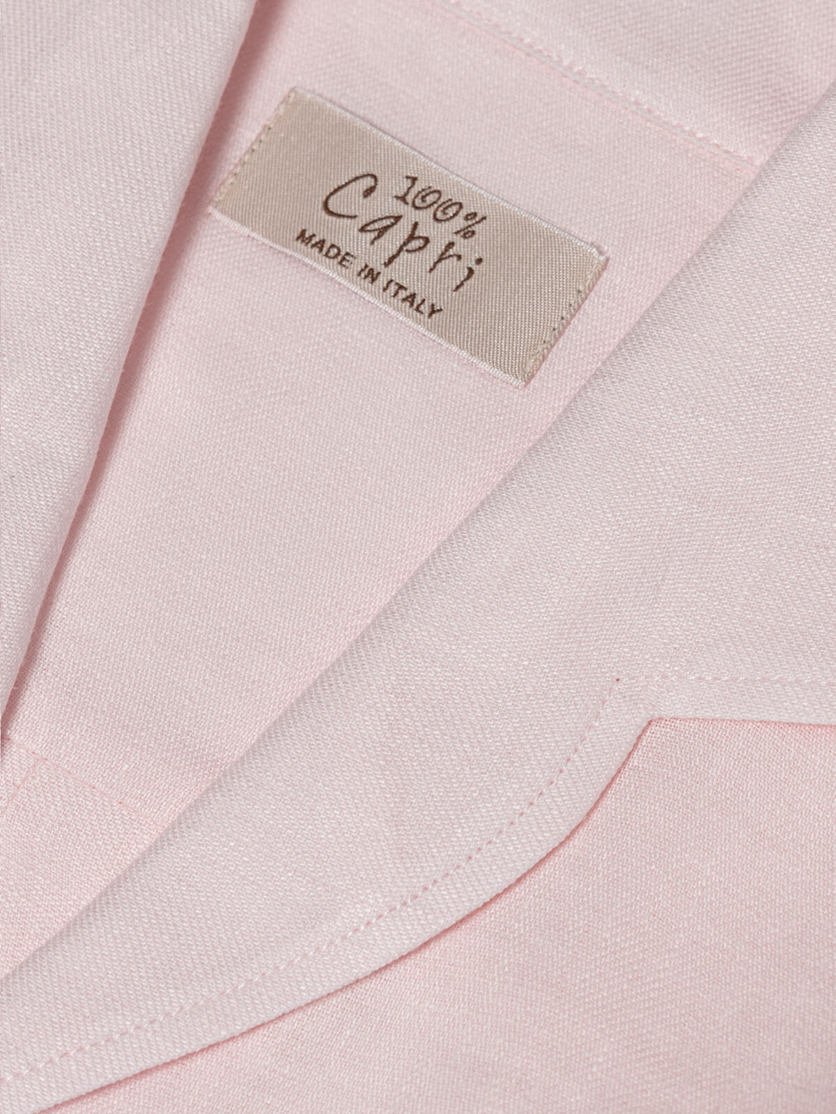 Classy linen shirt for woman 100% Capri pink shirt detail