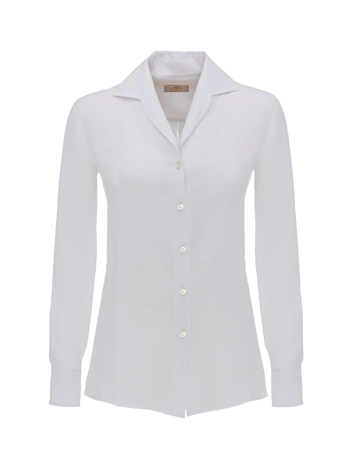 Classy linen shirt for woman 100% Capri white shirt front