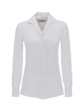 Classy linen shirt for woman 100% Capri white shirt front