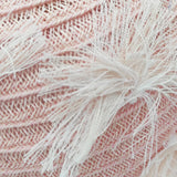 Cloche Bon Effiloche 100% Capri white and pink straw hat detail