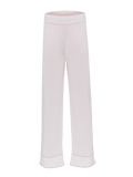 Kimono Pants fot woman 100% Capri white and pink linen pant front