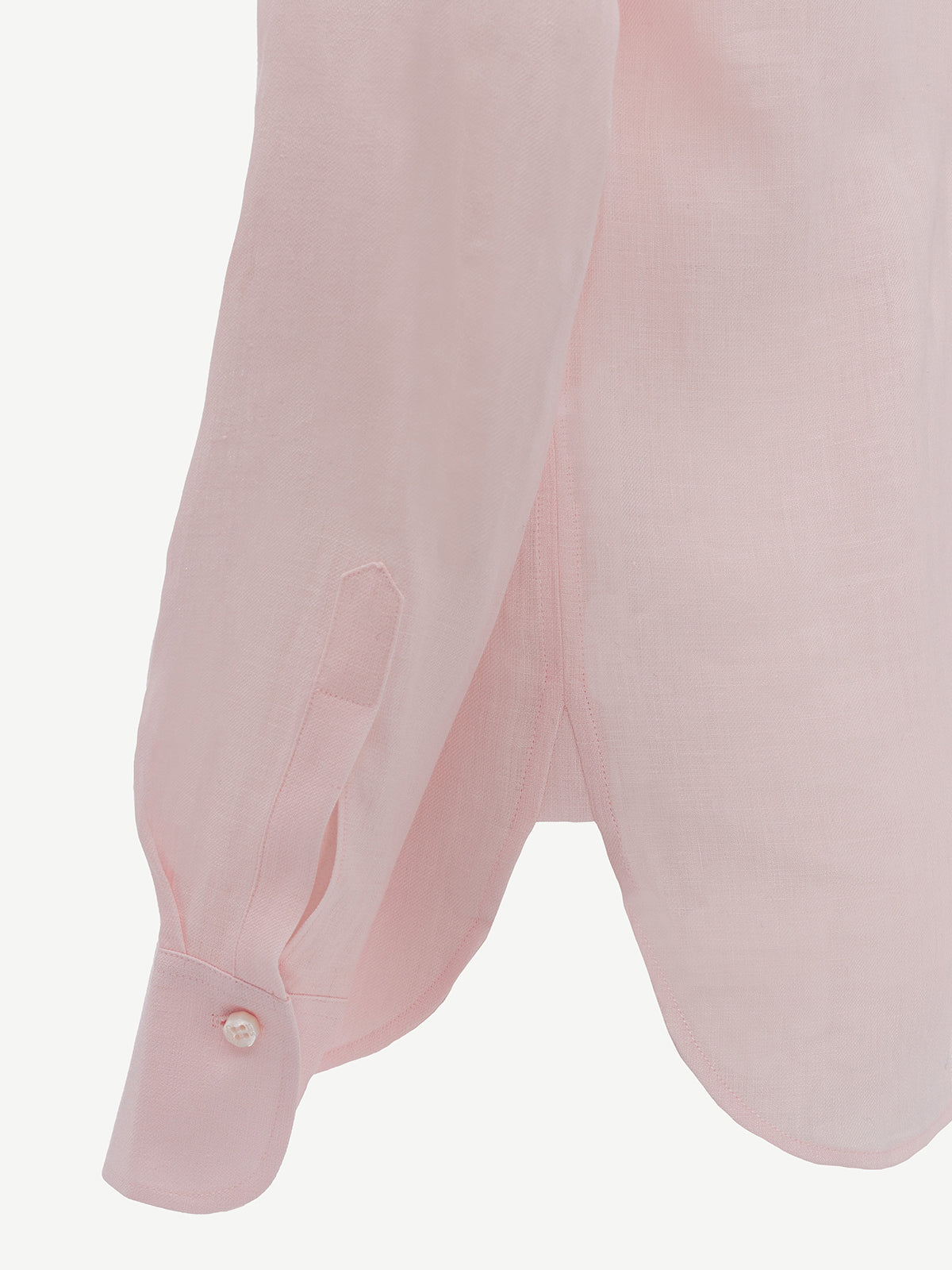 Classy linen shirt for woman 100% Capri pink shirt detail