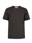 T-Shirt M/C 100% Capri dark grey linen t-shirt front