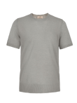 T-Shirt M/C 100% Capri light grey linen t-shirt front