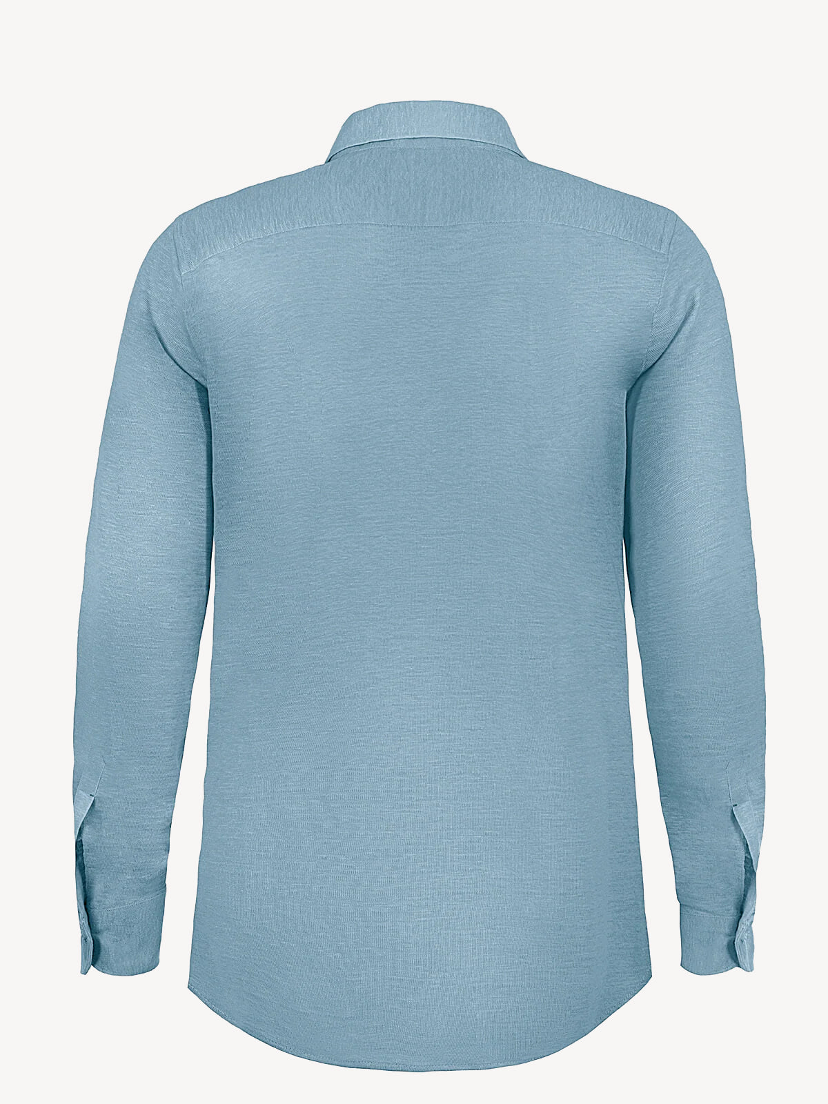 Back view of long sleeve jeans linen shirt – 100% Capri