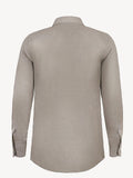 Back view of long sleeve nut linen shirt – 100% Capri