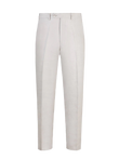 Pantalone Brezza 100% capri for man linen light grey trouser front