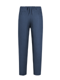 Pantalone Positano 100% capri for Man linen blue trouser back