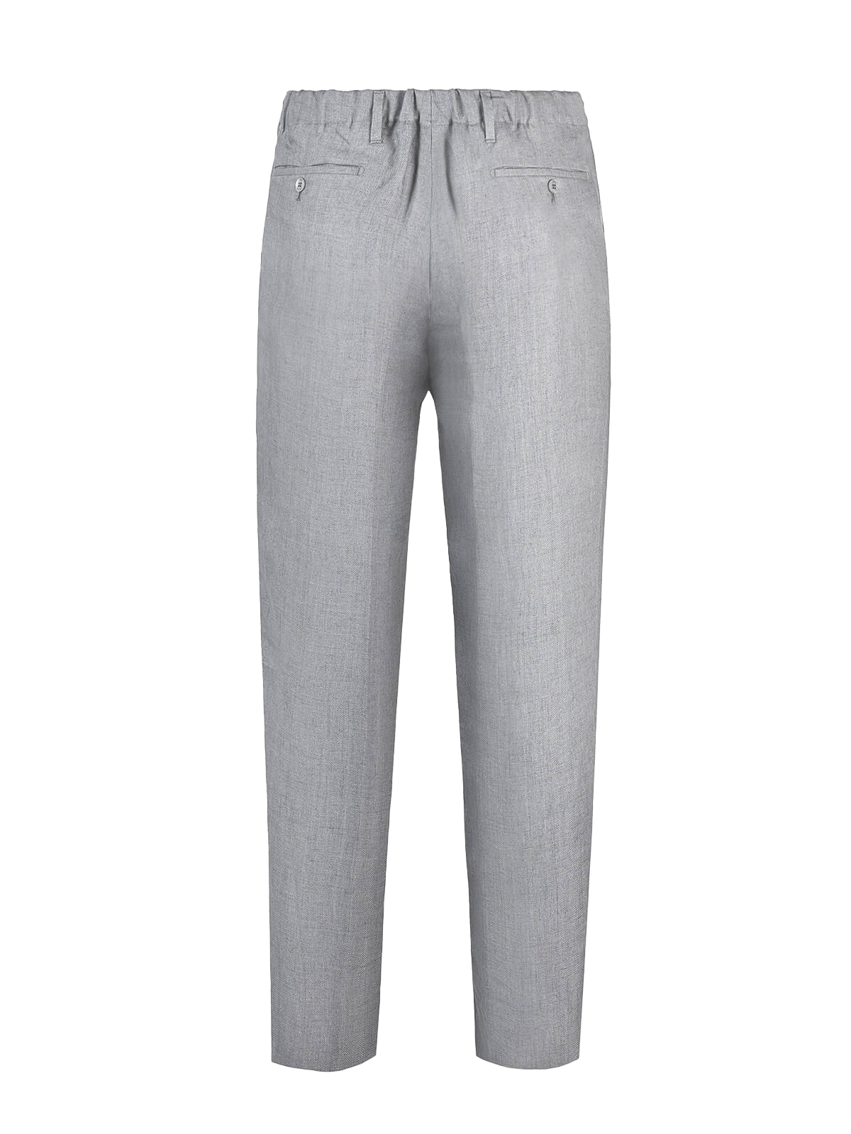 Pantalone Positano 100% capri for Man linen light grey trouser back