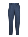 Pantalone Positano 100% Capri blue linen trouser front