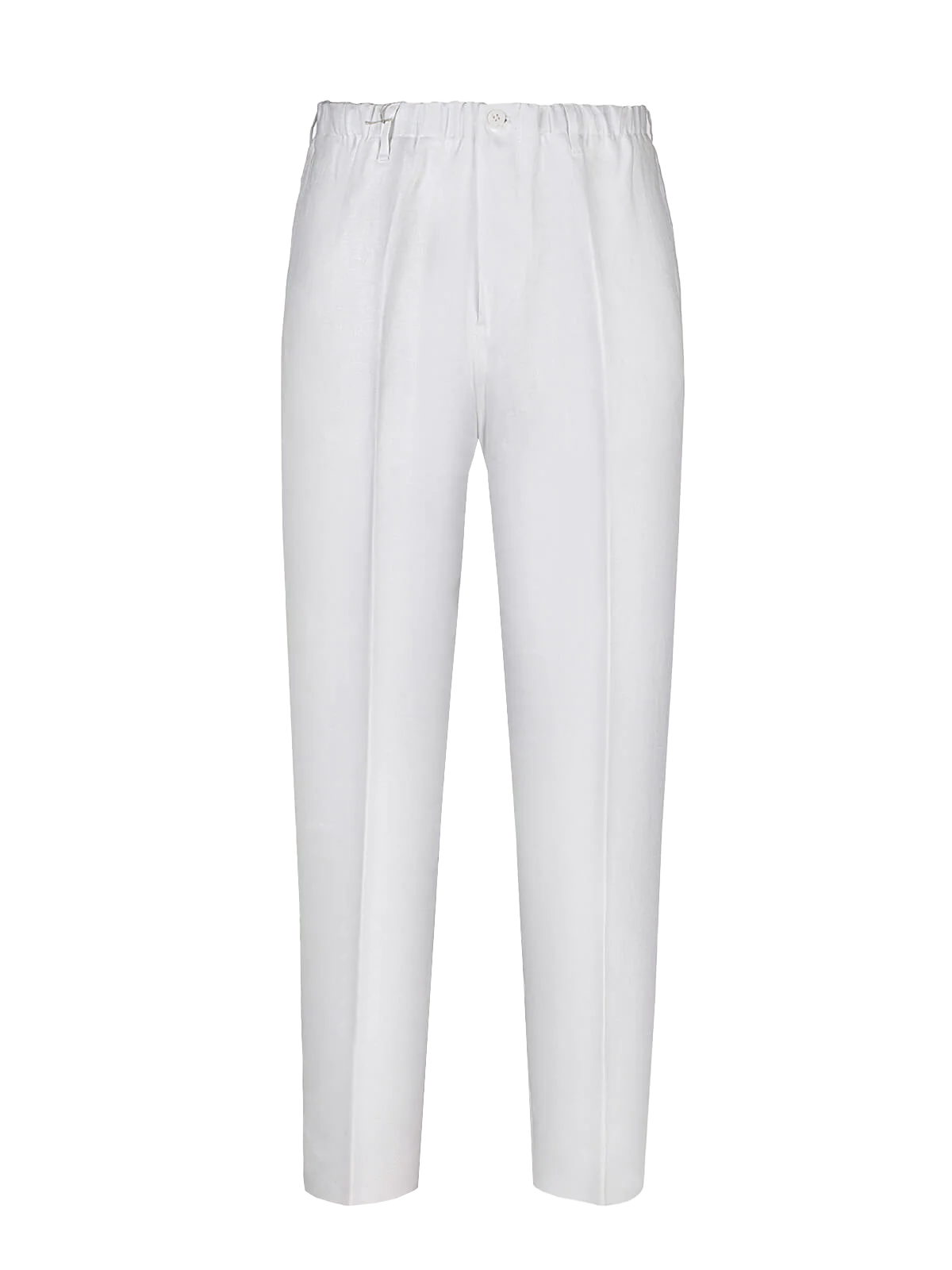 Pantalone Positano 100% capri for Man linen white trouser front
