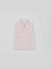 Gilet Ischia Women 100% Capri pink and white linen reversible gilet 