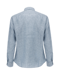 Reversible linen shirt for man 100% Capri linen light jeans shirt back side 2
