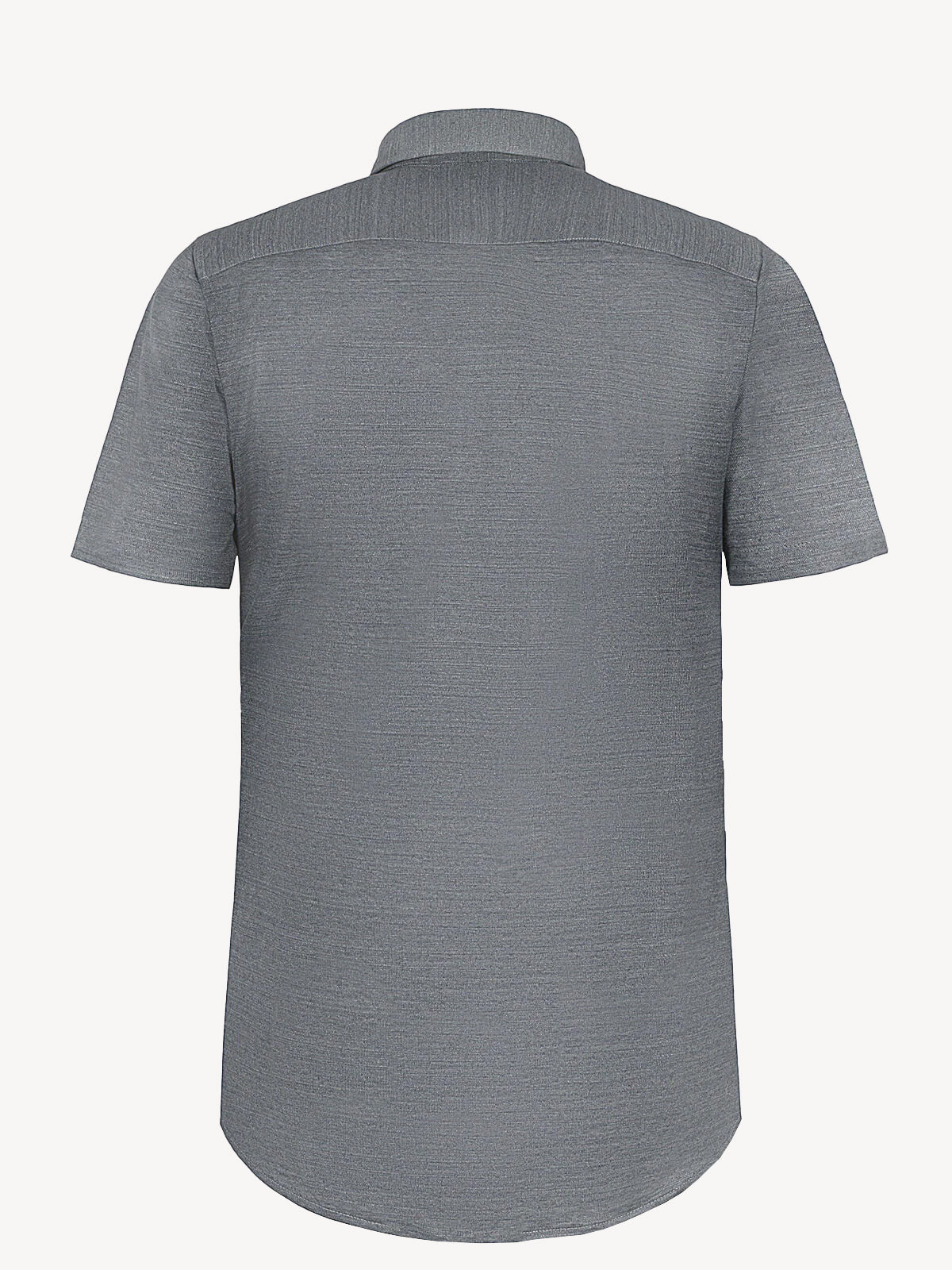 Back view of short sleeve dark grey linen shirt – 100% Capri