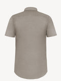 Back view of short sleeve nut linen shirt – 100% Capri