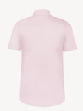 Back view of short sleeve pink linen shirt – 100% Capri
