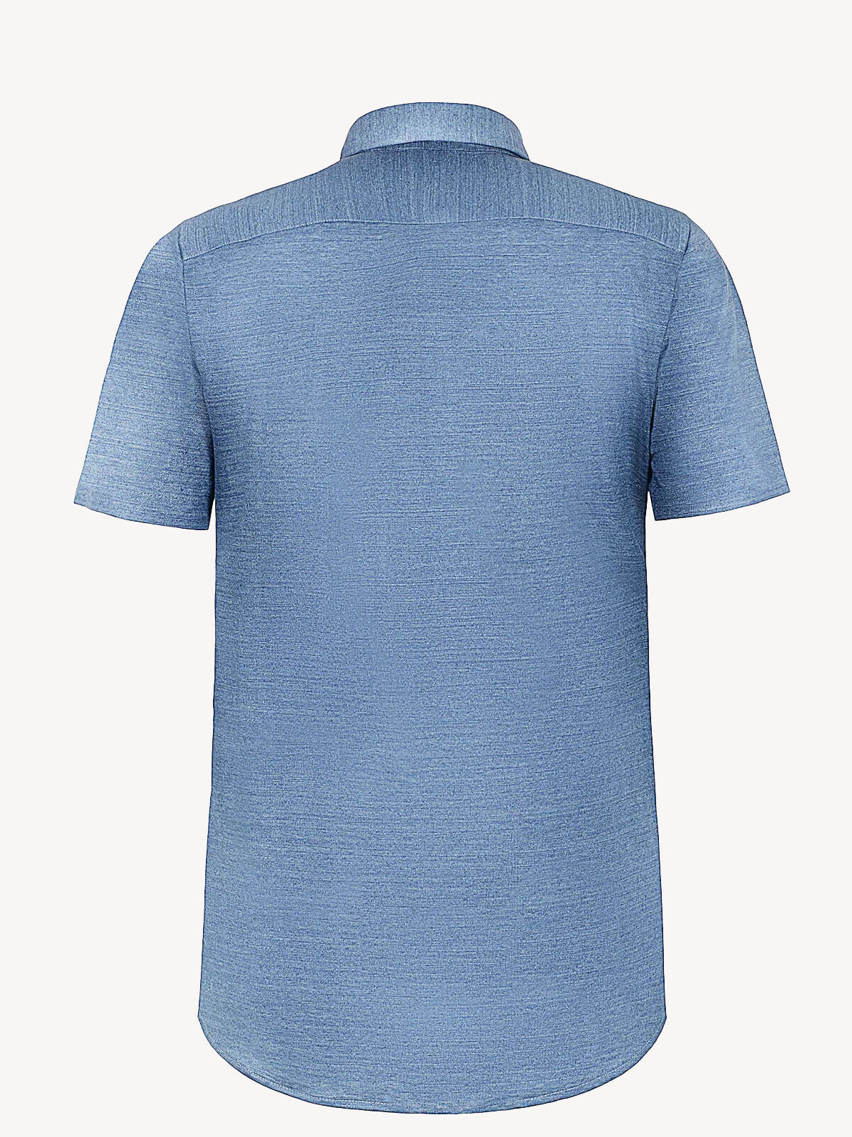 Back view of short sleeve jeans linen shirt – 100% Capri