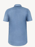 Back view of short sleeve jeans linen shirt – 100% Capri