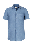 Camicia Short Sleeve 100% Capri jeans linen shirt front