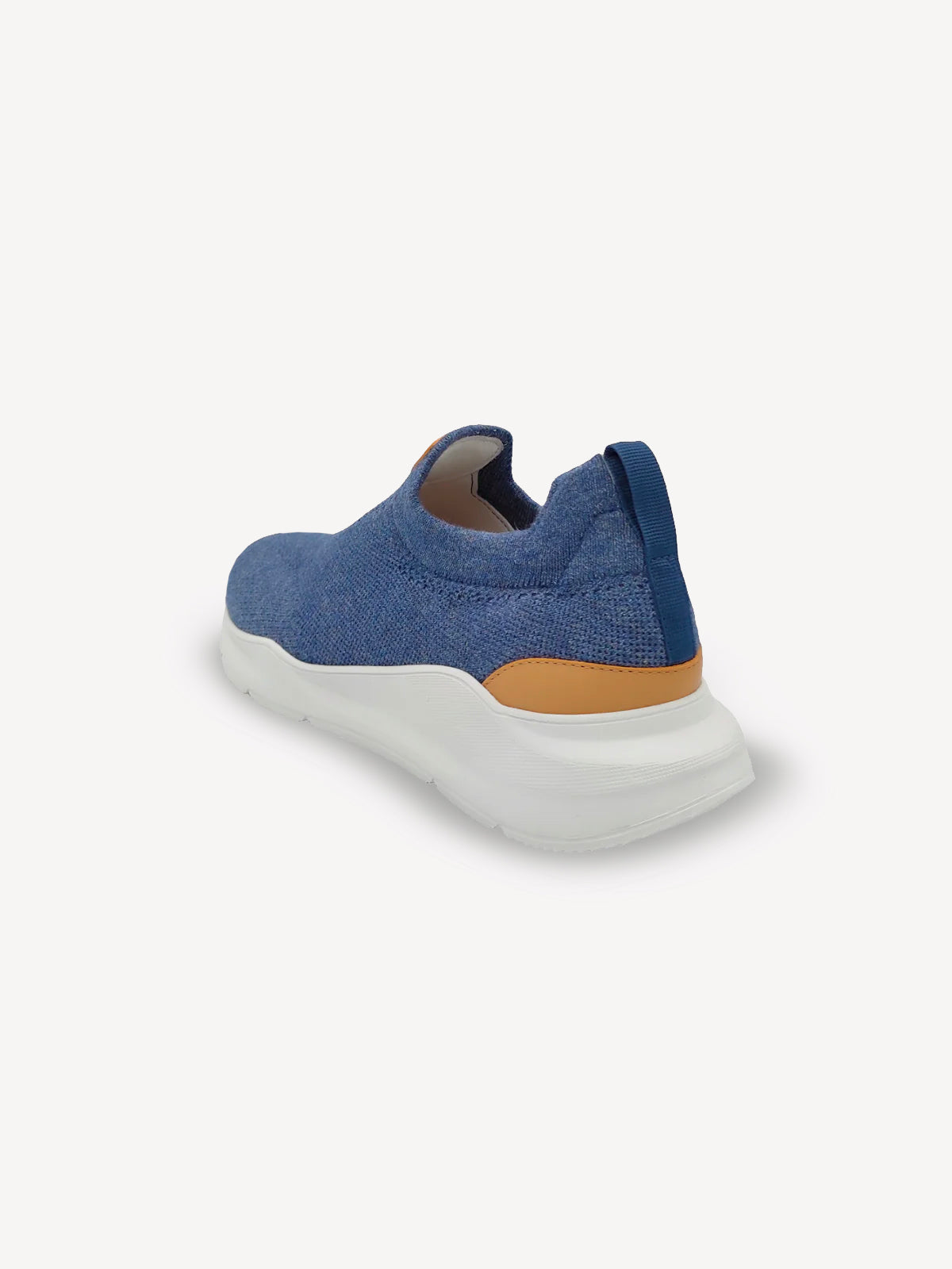 Sneakers Knit with breathable fabric upper, leather details, rubber sole, and slip-on design for casual wear - Denim Color 100% Capri