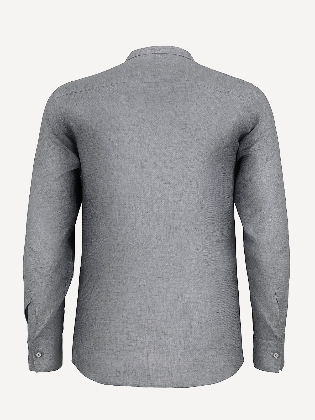 Tiberio Linen Shirt Dark Grey Back