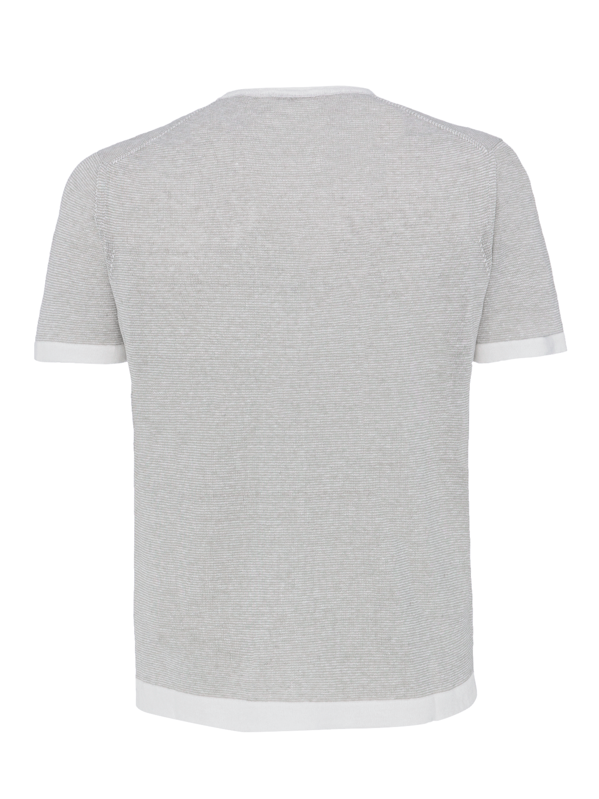 St. Barth linen T-Shirt for man 100% Capri light grey and white linen t-shirt back