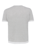 St. Barth linen T-Shirt for man 100% Capri light grey and white linen t-shirt back