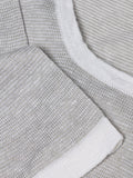 St. Barth linen T-Shirt for man 100% Capri light grey and white linen t-shirt detail