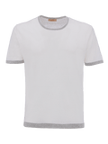 St. Barth linen T-Shirt for man 100% Capri white and light grey linen t-shirt front