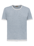 St. Barth linen T-Shirt for man 100% Capri jeans and white linen t-shirt front