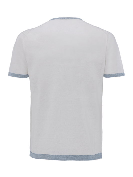 St. Barth linen T-Shirt for man 100% Capri white and jeans linen t-shirt back