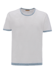 St. Barth linen T-Shirt for man 100% Capri white and jeans linen t-shirt front