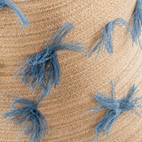 Cloche Bon Effiloche 100% Capri jeans straw hat detail