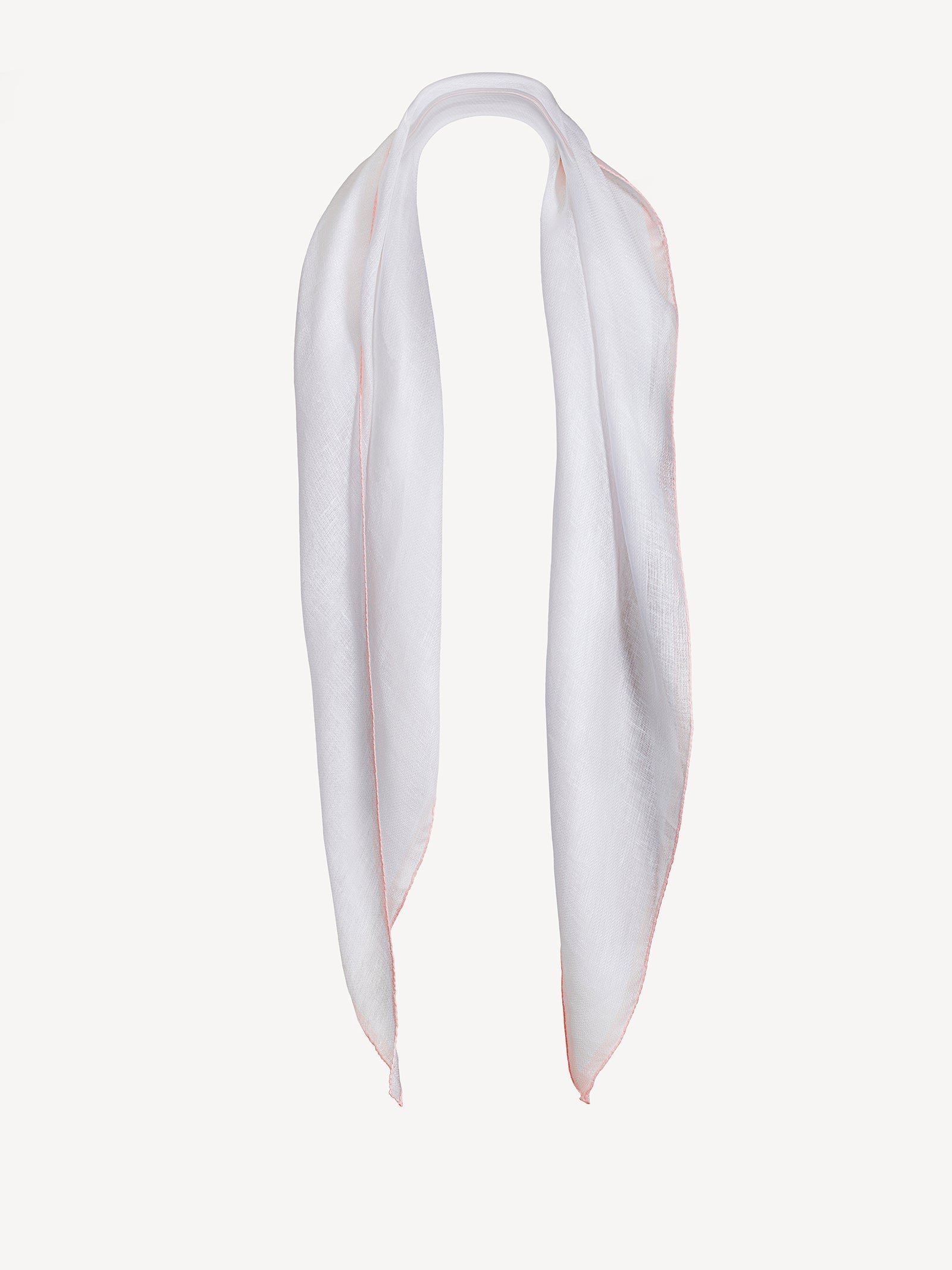 Rhombus Linen Scarf for women 100% Capri white and pink linen scarf