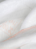 Rhombus Linen Scarf for women 100% Capri white and pink linen scarf detail