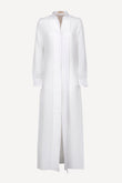 Camicia Plissé Long 100% Capri white linen shirt front