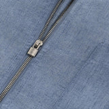 Camicia Zip Malta 100% Capri for man linen jeans shirt detail