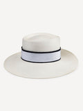 Panama Man 100% Capri blue and white straw hat