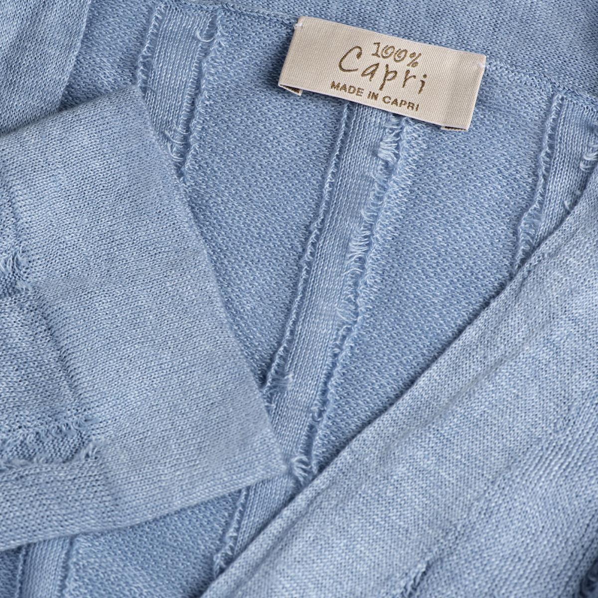 Cappotto Lungo Sfrangiato 100% Capri jeans linen dress detail
