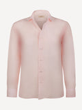 Camicia Hand Made 100% Capri pink linen shirt front