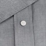 Camicia Cappuccio 100% Capri light grey linen t-shirt detail